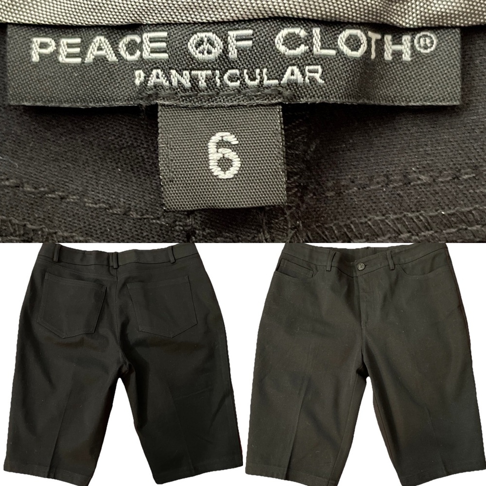 PEACE of CLOTH Black Panticular Bermuda SHORTS Size 6